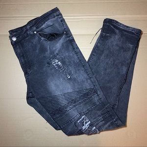 Black denim ripped jeans